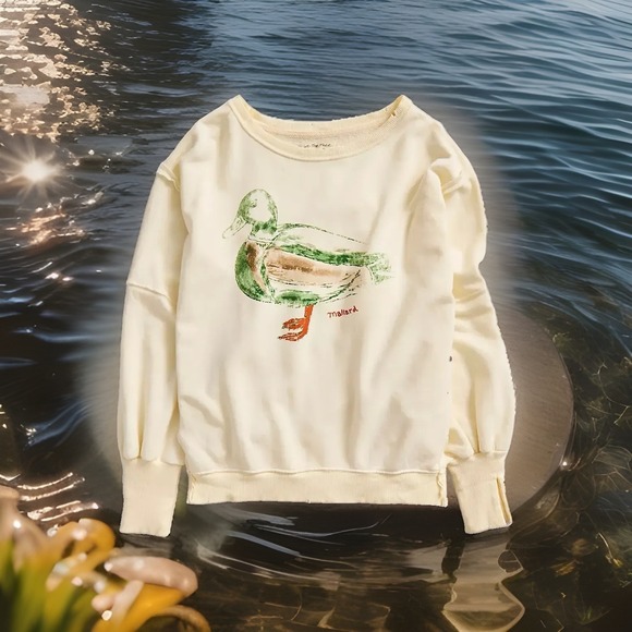 Free People Tops - NWT We The Free People Yellow Camden Mallard Duck Crew Sweatshirt Small/S Slouch